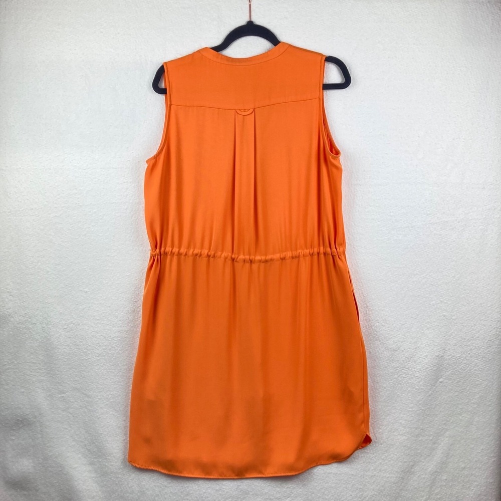 Antonio Melani Orange Draw String Waist Sleeveless Mini Dress with Pockets Sz M - Picture 9 of 14